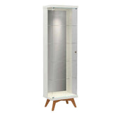 Cristaleira Retrô 53cm com Led Porta em Vidro e 4 Prateleiras 100%MDF