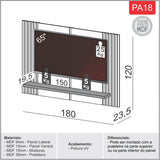 Painel Home Theater 1,80m Ripado 100% MDF