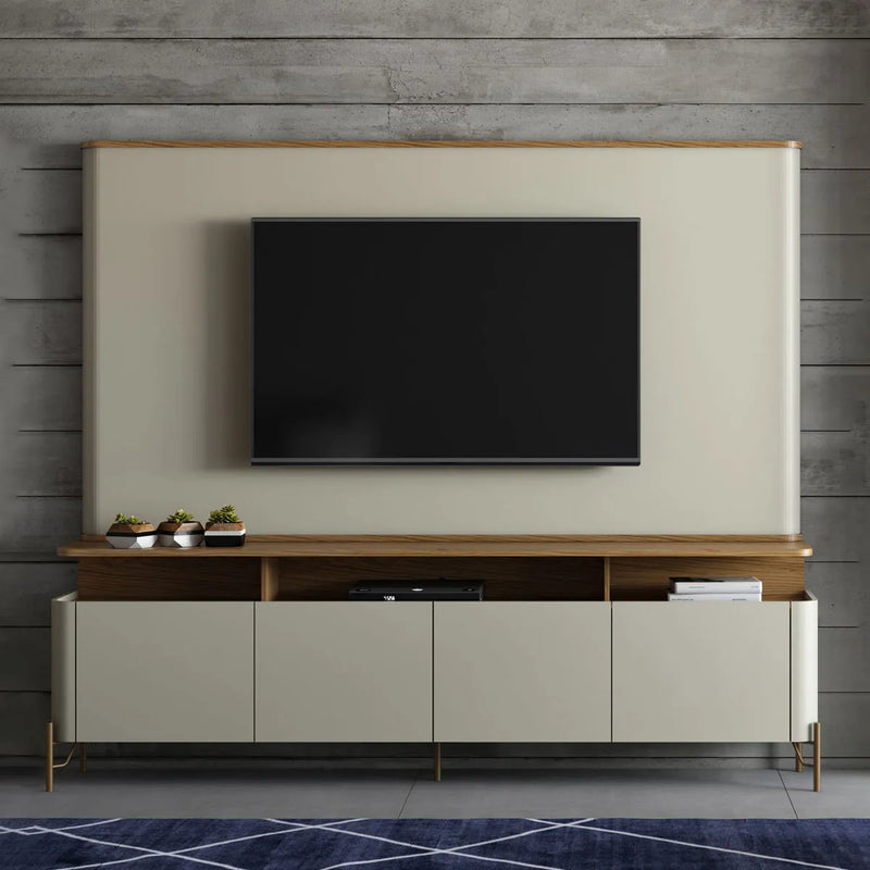 Rack com Painel 180cm para Sala 4 Portas e Pés em Metal