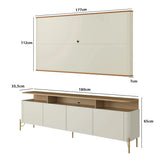 Rack com Painel 180cm para Sala 4 Portas e Pés em Metal